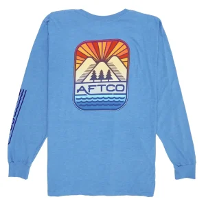 MT4369 PLAYERA SEA TO SUMIT DE MANGA LARGA – COLOR AZUL – AFTCO