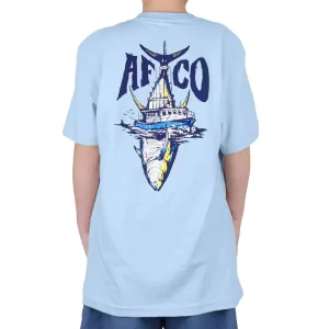 BT6434-LBLU PLAYERA JUVENIL YUGE CATCH DE MANGA CORTA – COLOR AZUL CLARO – AFTCO