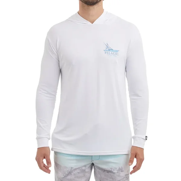 1015232004-WHT PLAYERA MANGA LARGA AQUATEK GOOD LIVING CON CAPUCHA – TALLA GRANDE – COLOR BLANCO – PELAGIC