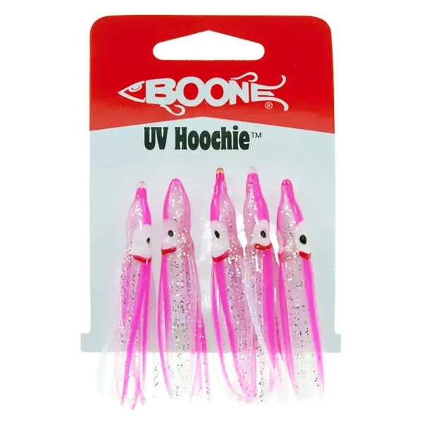 UV-06701 SEÑUELO HOOCHIE UV 2 – 5 PZS – COLOR ROSA HAZE – BOONE