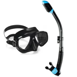 ZDM109500 Combo Perla Dry De Snorkel Y Visor –Color Negro y Azul – Cressi