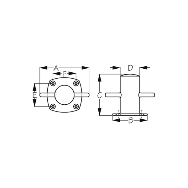 061310 BITA DE ACERO INOXIDABLE 2” DE DIÁMETRO – SEA DOG