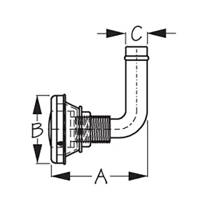 353230-1 CODO PARA RESPIRADERO CURVO DEL TANQUE DE GAS – MONTAJE EMPOTRADO 90° - SEA DOG