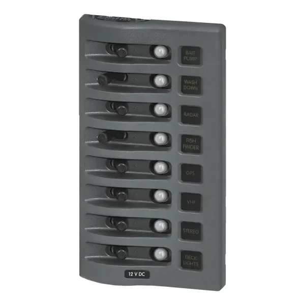 BSE-4378 Panel De Switch Con Breaker WeatherDeck® 12 V – 8 Circuitos - Blue Sea System