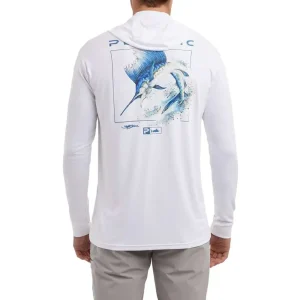 1015231003-WHT PLAYERA CON CAPUCHA AQUATEK GOIONE SAILFISH – COLOR BLANCO – PELAGIC