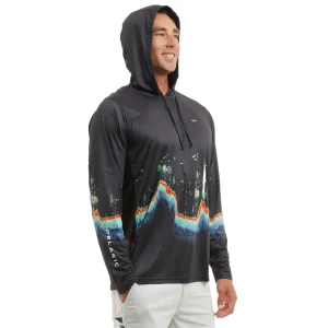 1015231008-BLK PLAYERA CON CAPUCHA VAPORTEK DE MANGA LARGA – COLOR NEGRO – PELAGIC