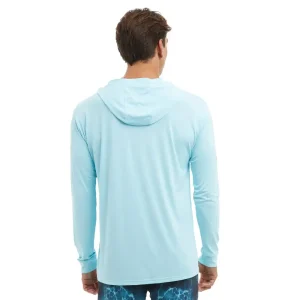101524112S-TAB PLAYERA CON CAPUCHA AQUATEK OUTER REALM DE MANGA LARGA – COLOR AZUL TAHITÍ – PELAGIC