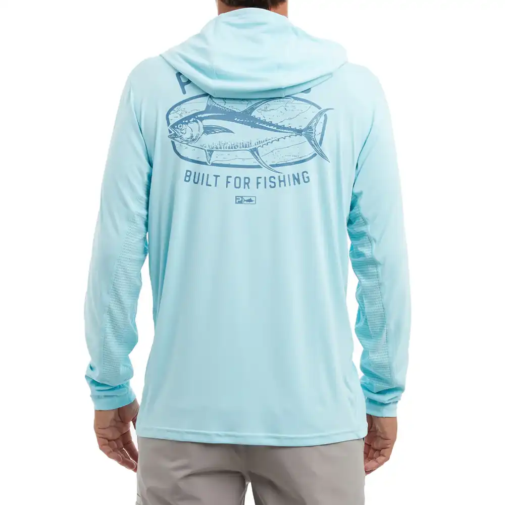 1015242005-TAB PLAYERA CON CAPUCHA VAPORTEK MAP FISH DE MANGA LARGA – COLOR AZUL TAHITÍ – PELAGIC