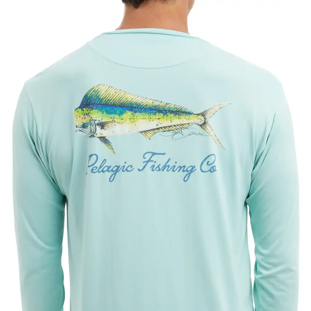 1015243002-TUR PLAYERA AQUATEK GOIONE MAHI DE MANGA LARGA – COLOR TURQUESA – PELAGIC - Imagen 3