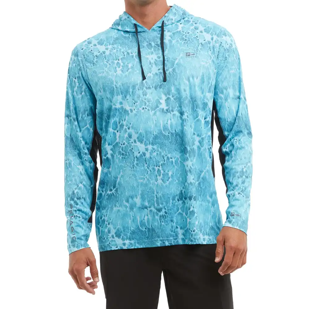 1015243012-TAB PLAYERA CON CAPUCHA AQUATEK FISHING MANGA LARGA – COLOR AZUL TAHITÍ – PELAGIC