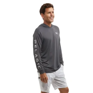 1015251006-GRA PLAYERA CON CAPUCHA AQUATEK RUSTED ICON DE MANGA LARGA – COLOR GRAFITO – PELAGIC