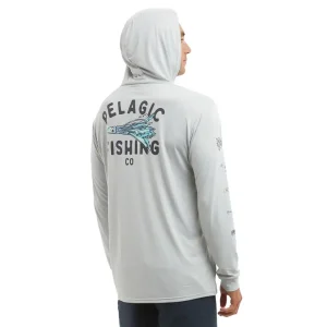 101525102S-GRA PLAYERA CON CAPUCHA AQUATEK FEATHER’D MANGA LARGA – COLOR GRIS CLARO – PELAGIC