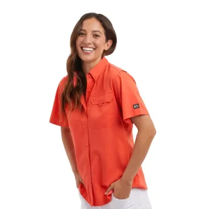 2016231000-CRL Camisa De Manga Corta Para Dama WS Keys – Color Coral – Pelagic