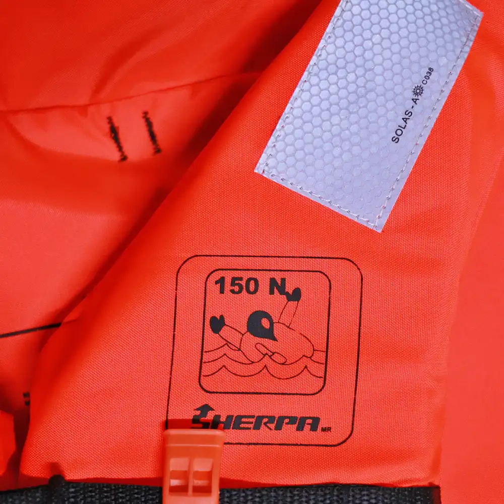 CHALECO SALVAVIDAS UNIVERSAL SOLAS PARA ADULTO – TIPO II – 150N – SHERPA - Imagen 3