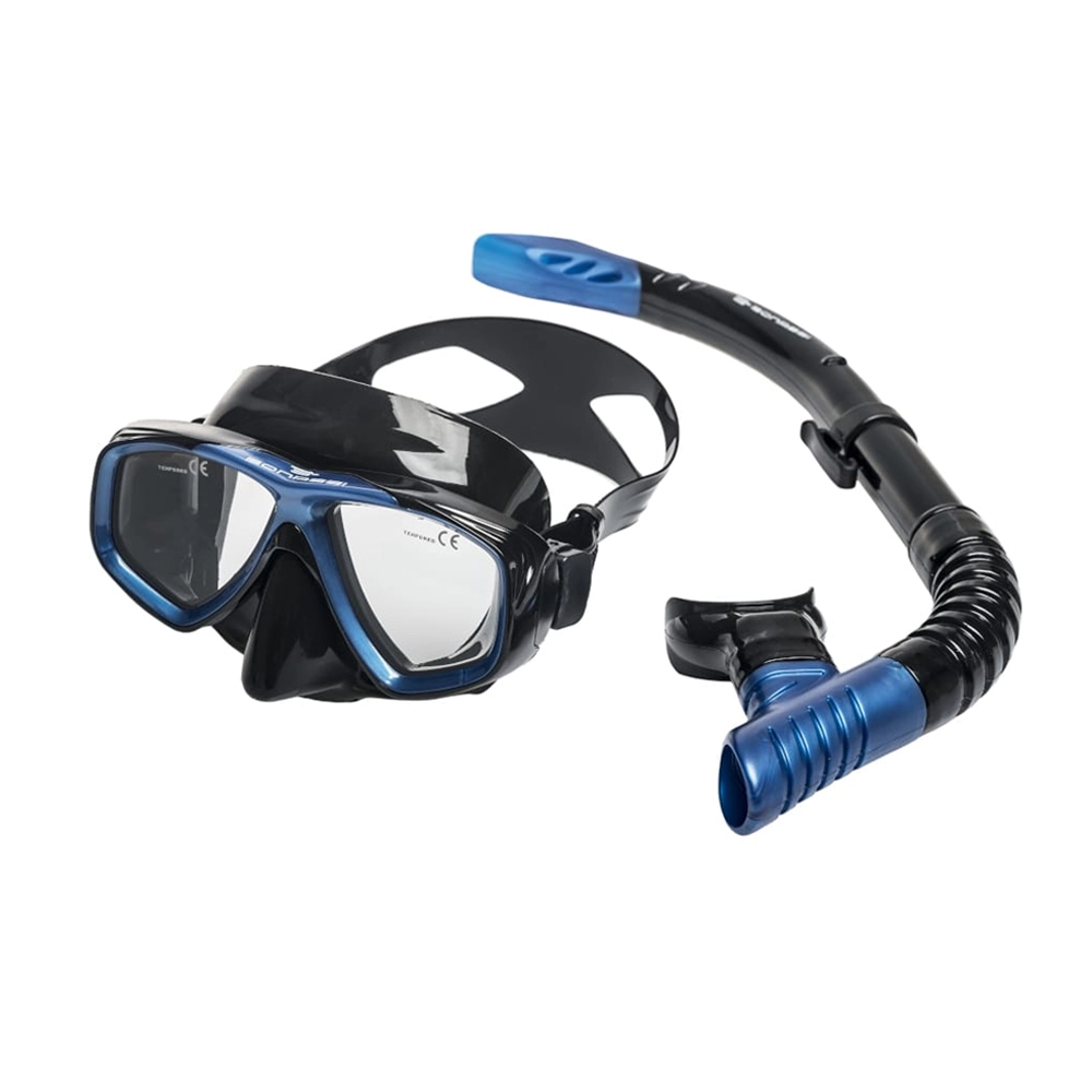 CS145020B Combo Venture Pro Para Adulto De Visor + Snorkel – Color Negro y Azul - Bonassi