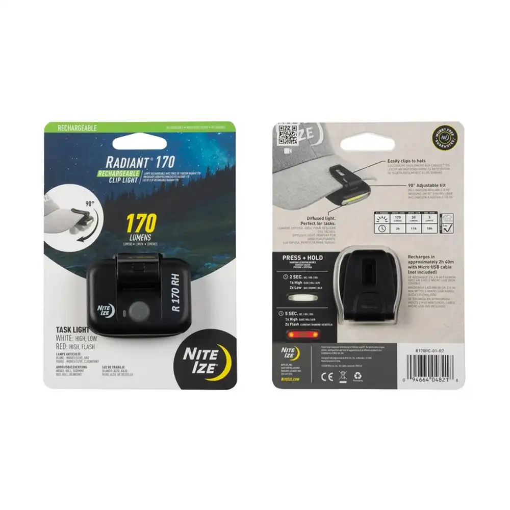 R170RC-01-R7 LINTERNA DE CLIP RADIANT 170 – RECARGABLE – NITE IZE - Imagen 4