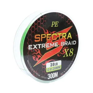 LÍNEA TRENZADA EXTREME BRAID – 30LBS – 300M – 8 HEBRAS – VERDE FOSFORESCENTE – SPECTRA