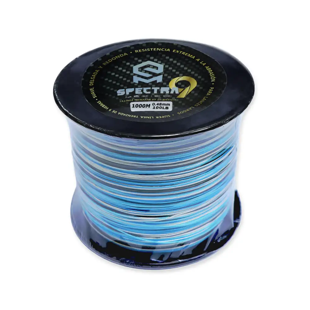 LÍNEA TRENZADA SPECTRA 9H – 100LBS – 1000M – 9 HEBRAS – AZUL CAMUFLAJE – SPECTRA - Imagen 2