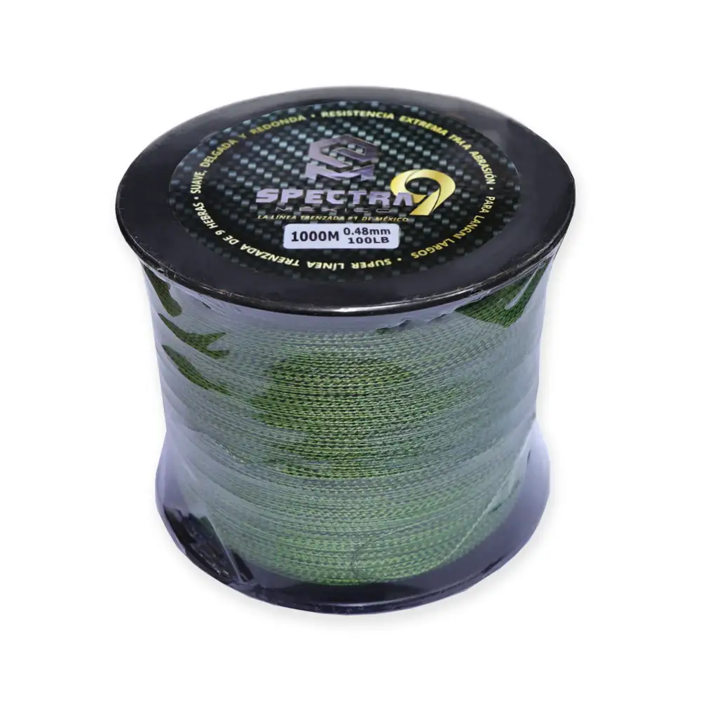 LÍNEA TRENZADA SPECTRA 9H – 100LBS – 1000M – 9 HEBRAS – VERDE – SPECTRA - Imagen 2