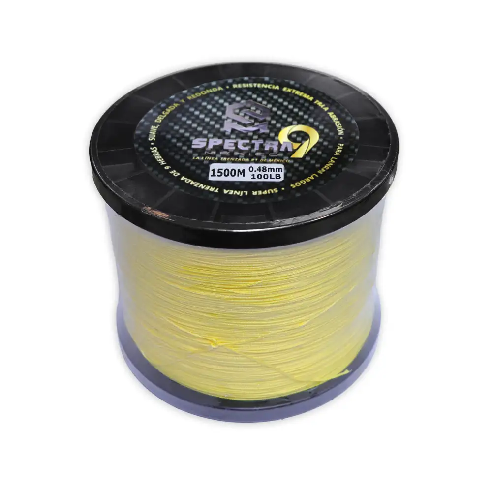 LÍNEA TRENZADA SPECTRA 9H – 100LBS – 1500M – 9 HEBRAS – AMARILLO – SPECTRA - Imagen 2