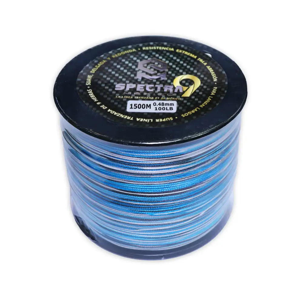 LÍNEA TRENZADA SPECTRA 9H – 100LBS – 1500M – 9 HEBRAS – AZUL CAMO – SPECTRA - Imagen 2