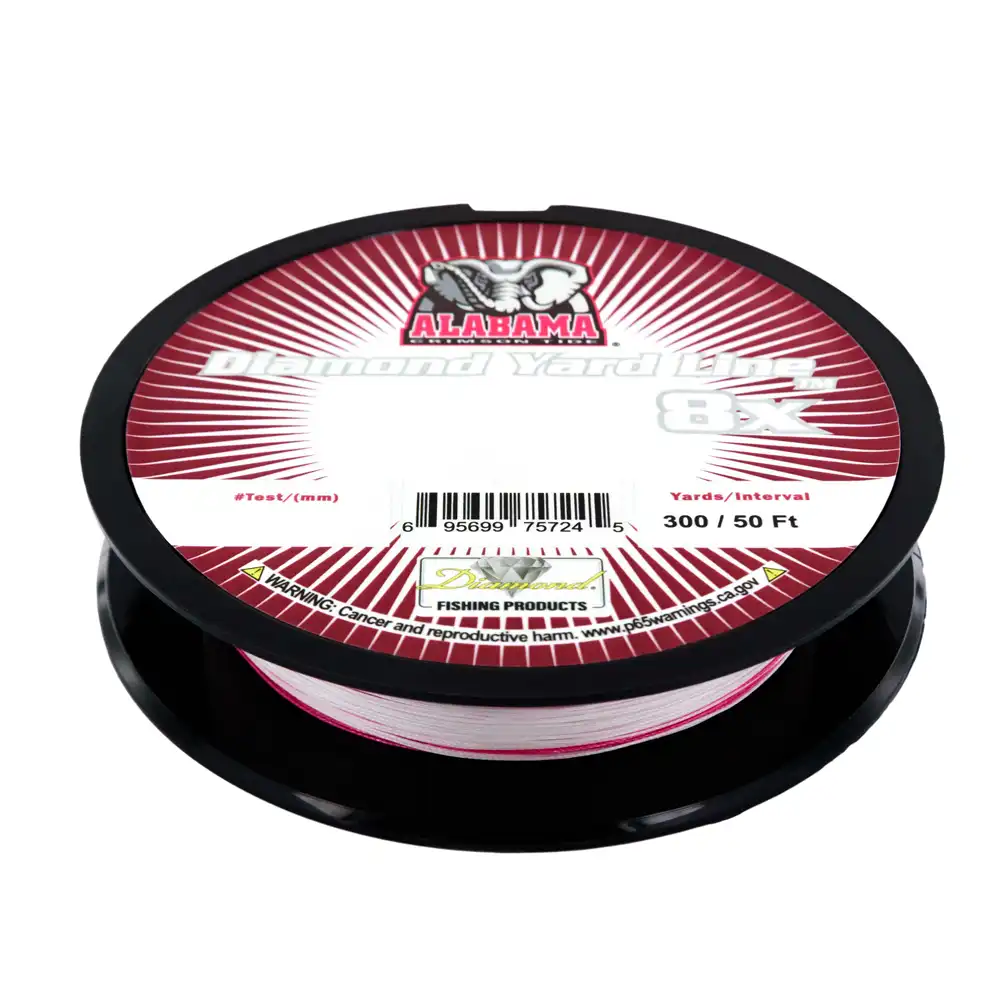 75725 LÍNEA TRENZADA DIAMOND GENERATION 3 – 8 HEBRAS – 50LBS – 300 YDS – ROJO/BLANCO – DIAMOND