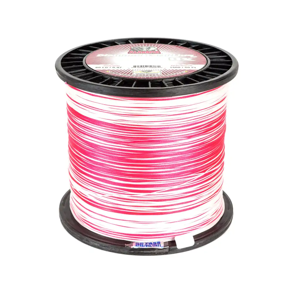 75804 LÍNEA TRENZADA DIAMOND GENERATION 3 – 8 HEBRAS – 40LBS – 1500 YDS – ROJO/BLANCO – DIAMOND