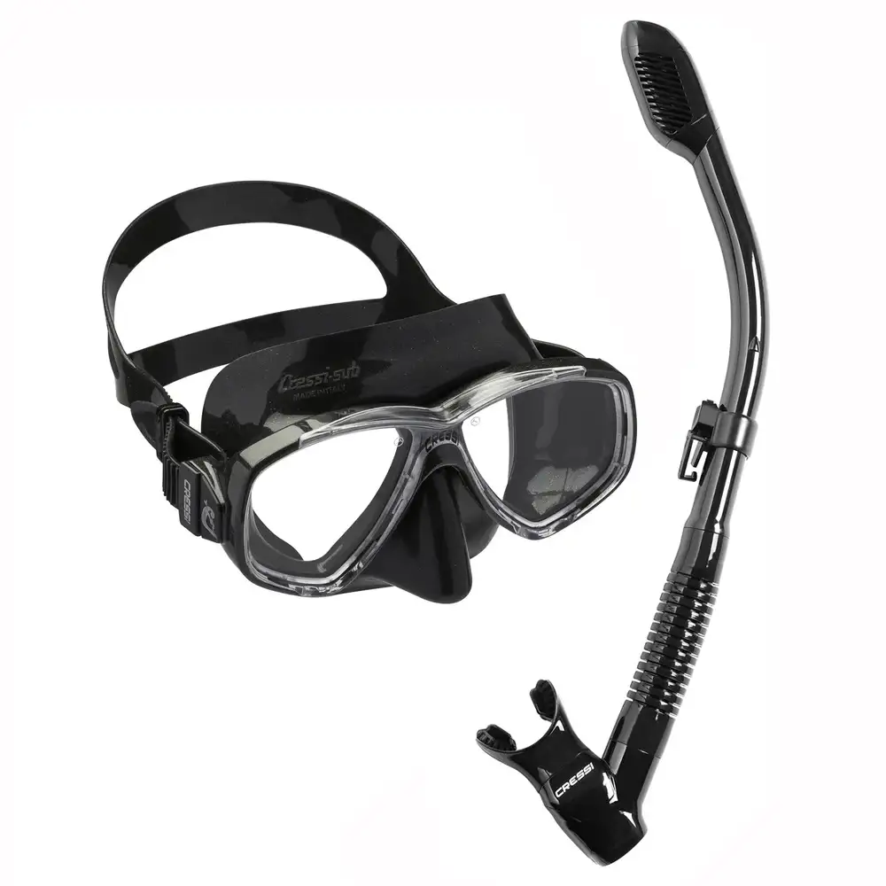 ZDM109500 COMBO DE SNORKEL PERLA & SUPERNOVA DRY MÁSCARA + SNORKEL – ADULTO – COLOR NEGRO – CRESSI